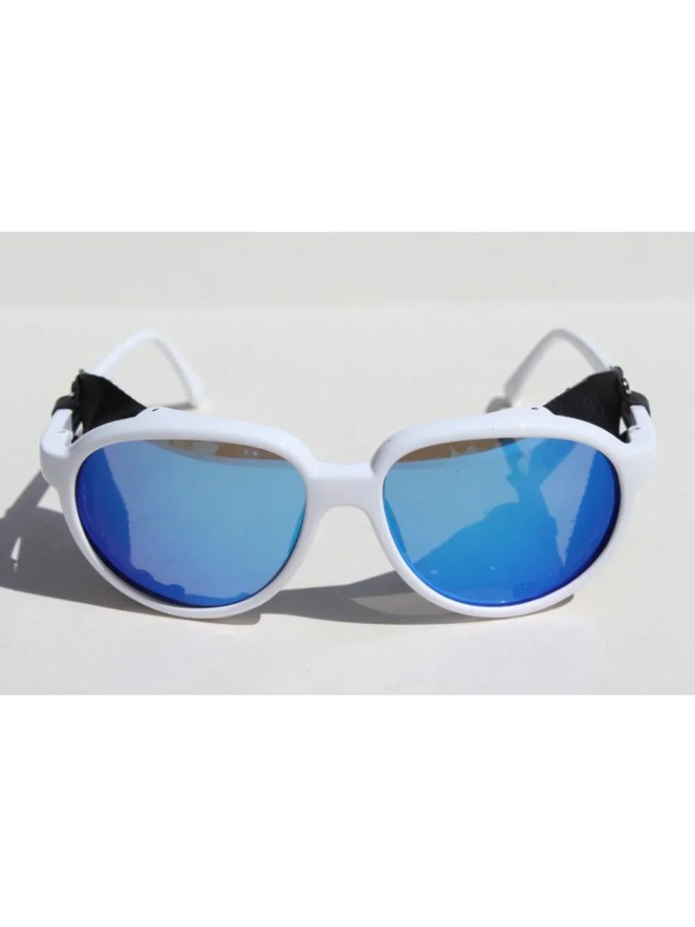 SUNCLOUD Glacier POLARIZED Sunglasses White/Blue Mirror Mountaineering NEW